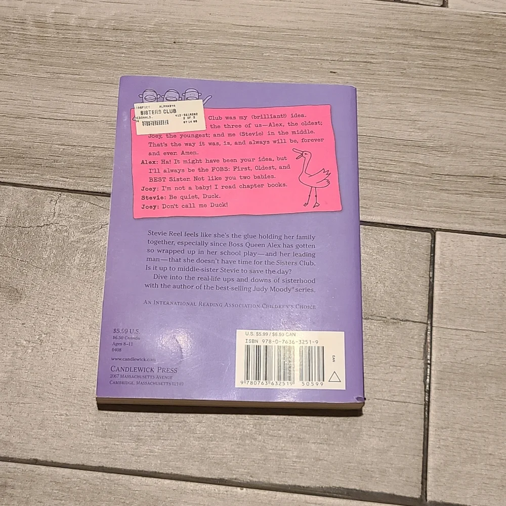 🦔Megan McDonald The Sisters Club paperback🧁